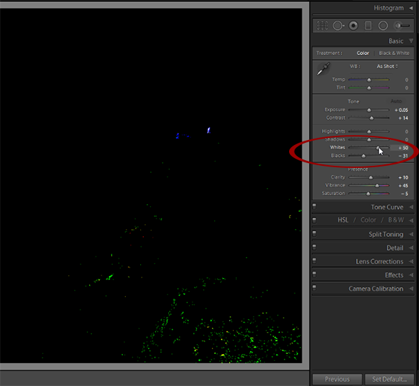 Setting the white and black points